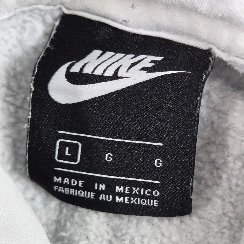 Nike Sportswear Club Fleece Hoodie Mens Large White Graphic Swoosh Streetwear